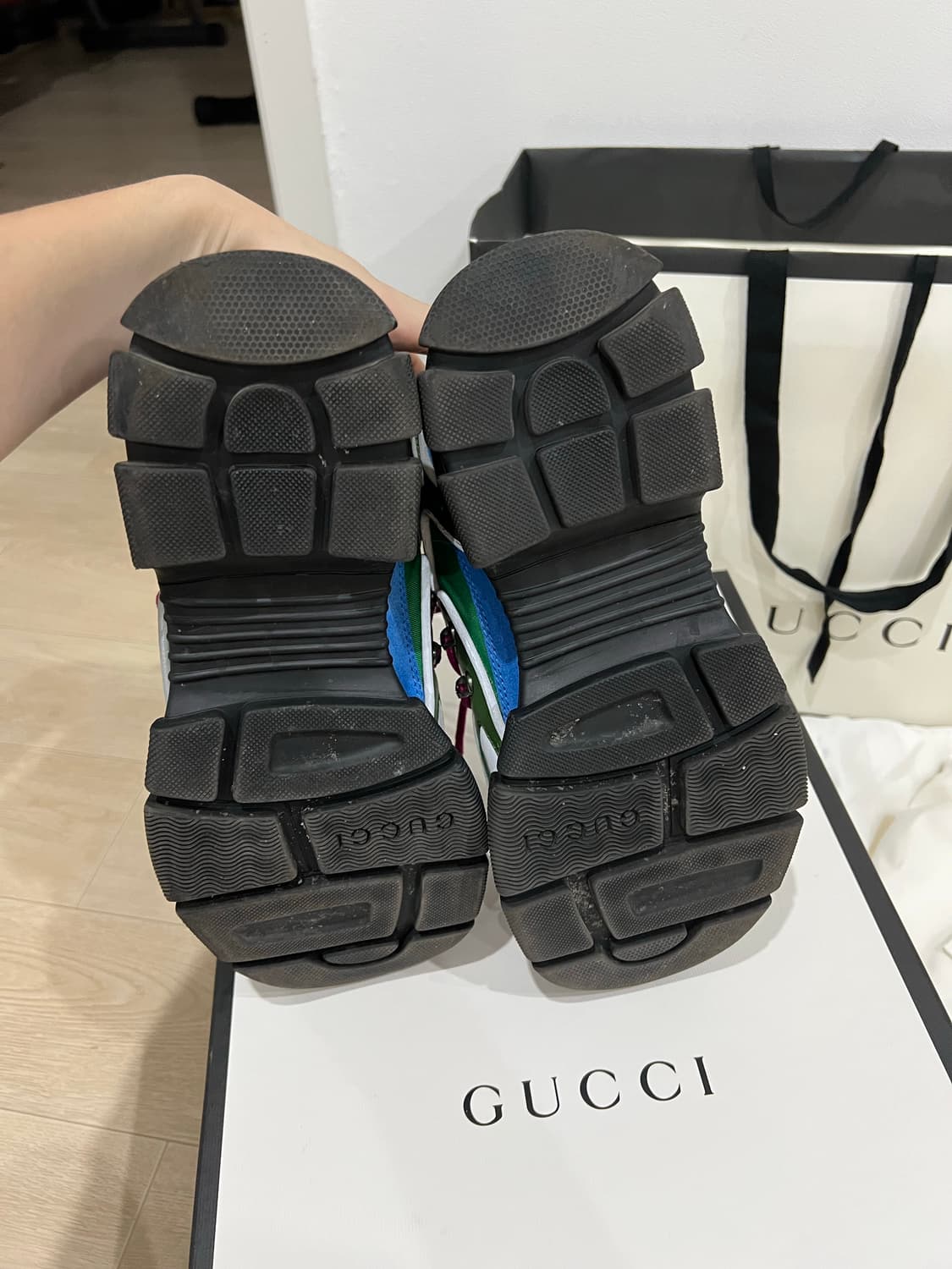 Gucci 구찌 플래시트랙 스니커즈 그린 블루 7+ 상품이미지6
