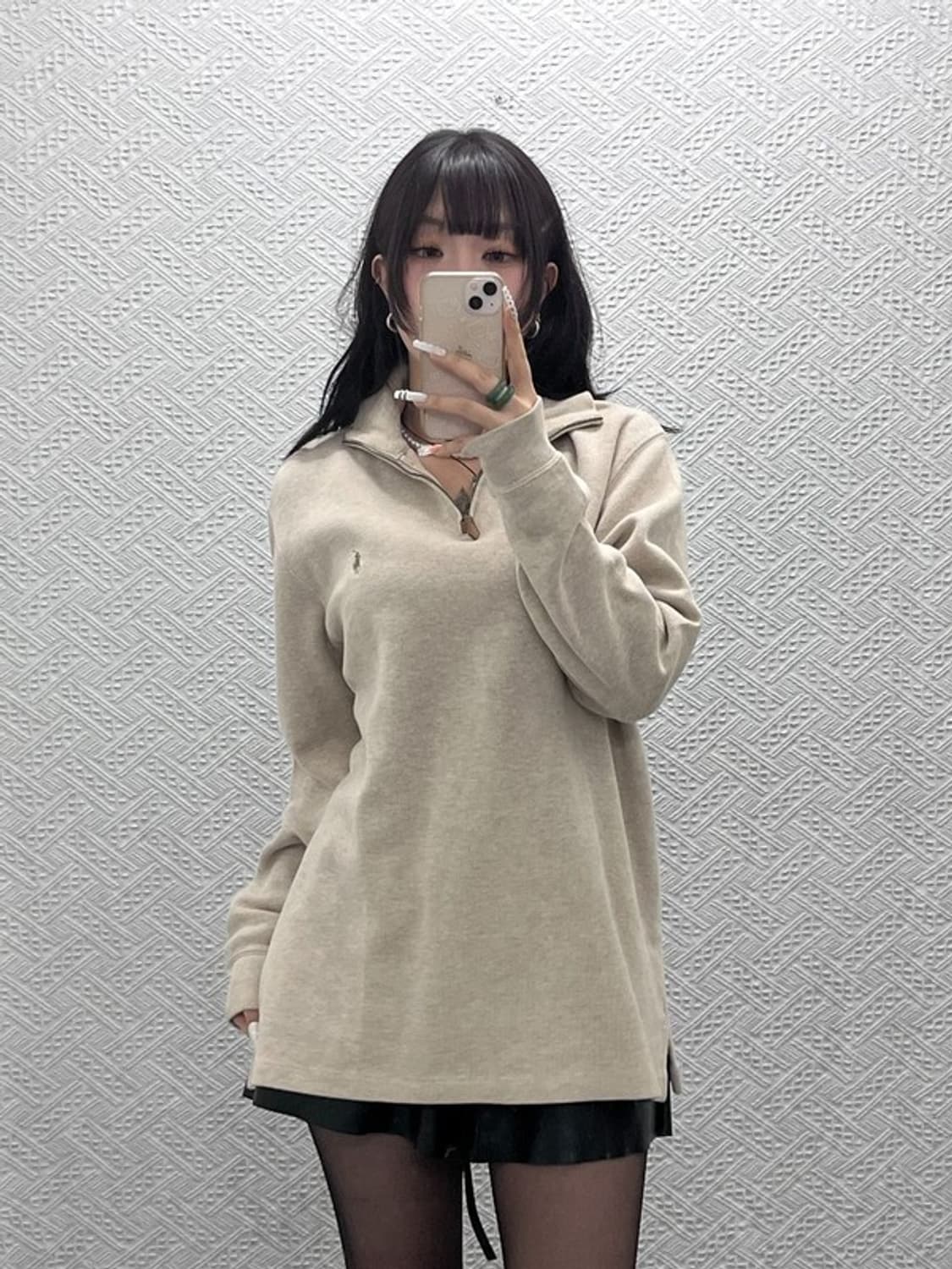 폴로 랄프로렌 빈티지 모던캐주얼 오트밀 반집업 니트 L C10940 상품이미지2