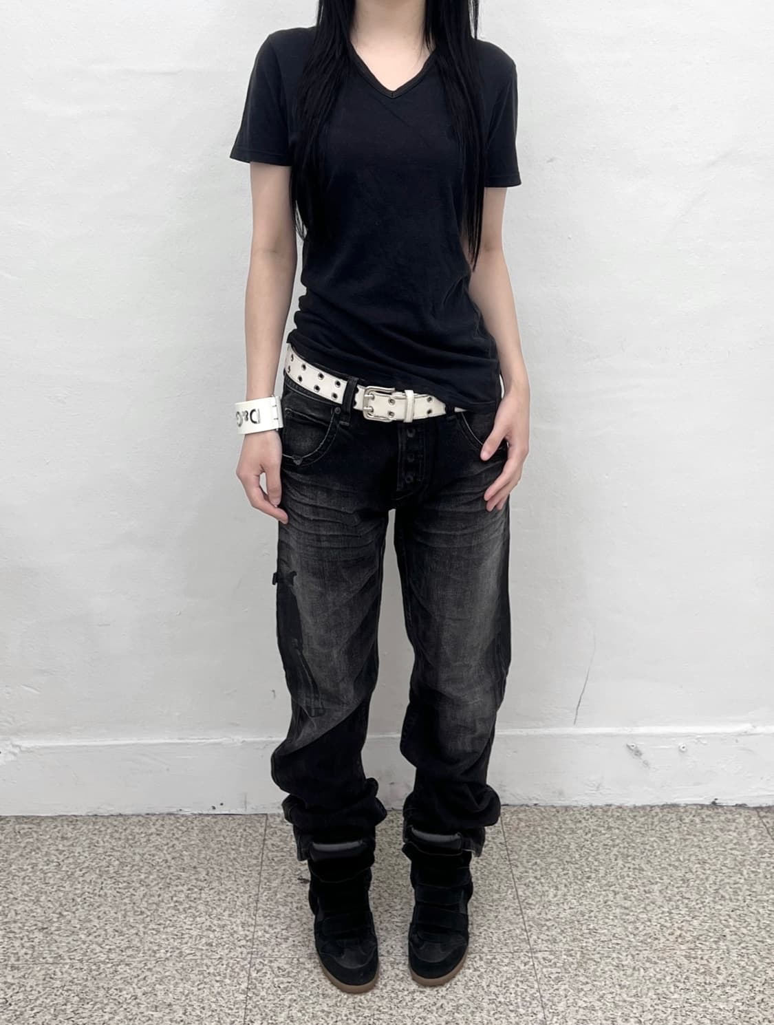 Roen v neck navy short sleeve 상품이미지1