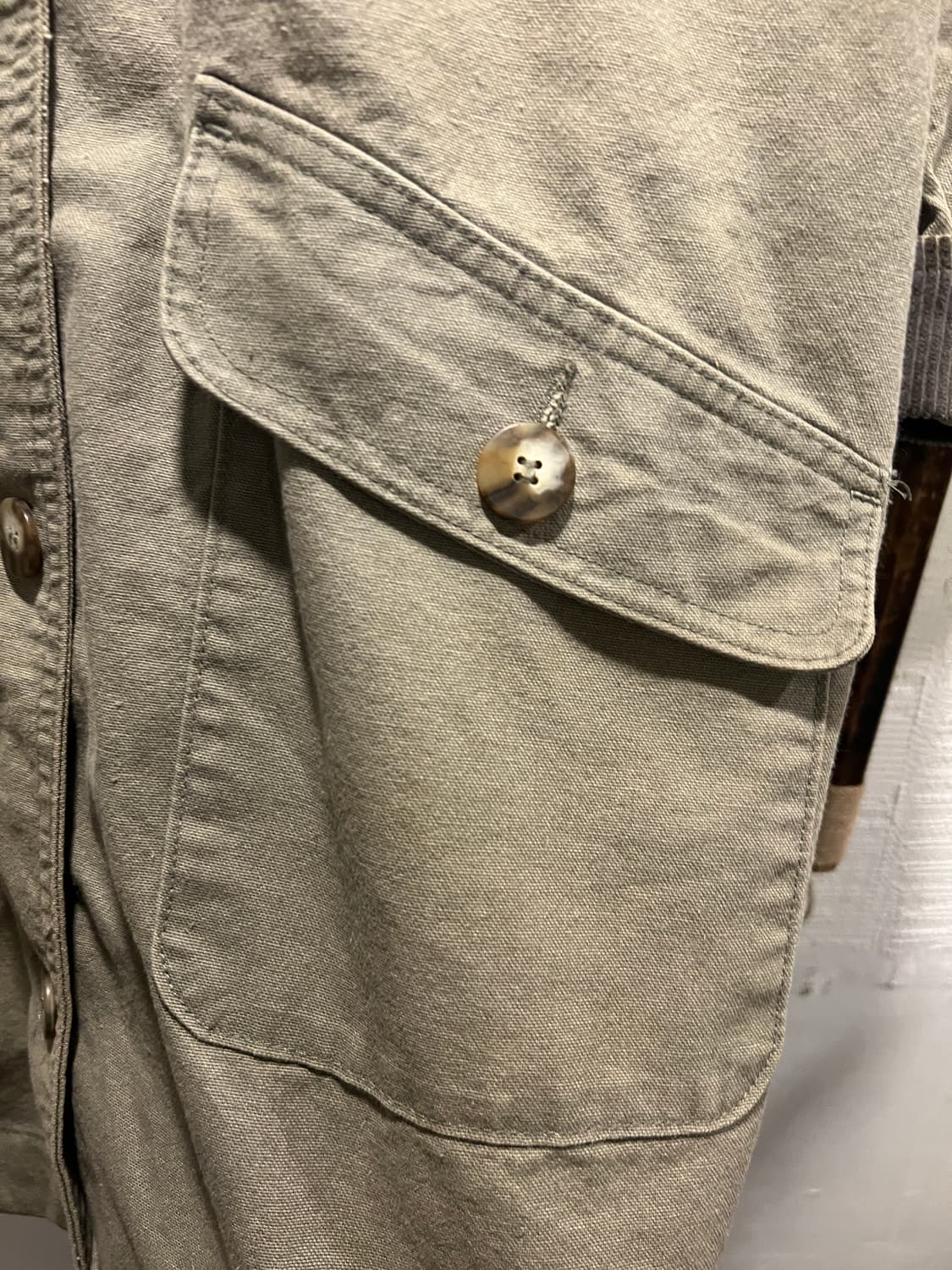 [L]90's 엘엘빈 USA Made 나바호 라이닝 카키 헌팅 코트 상품이미지3