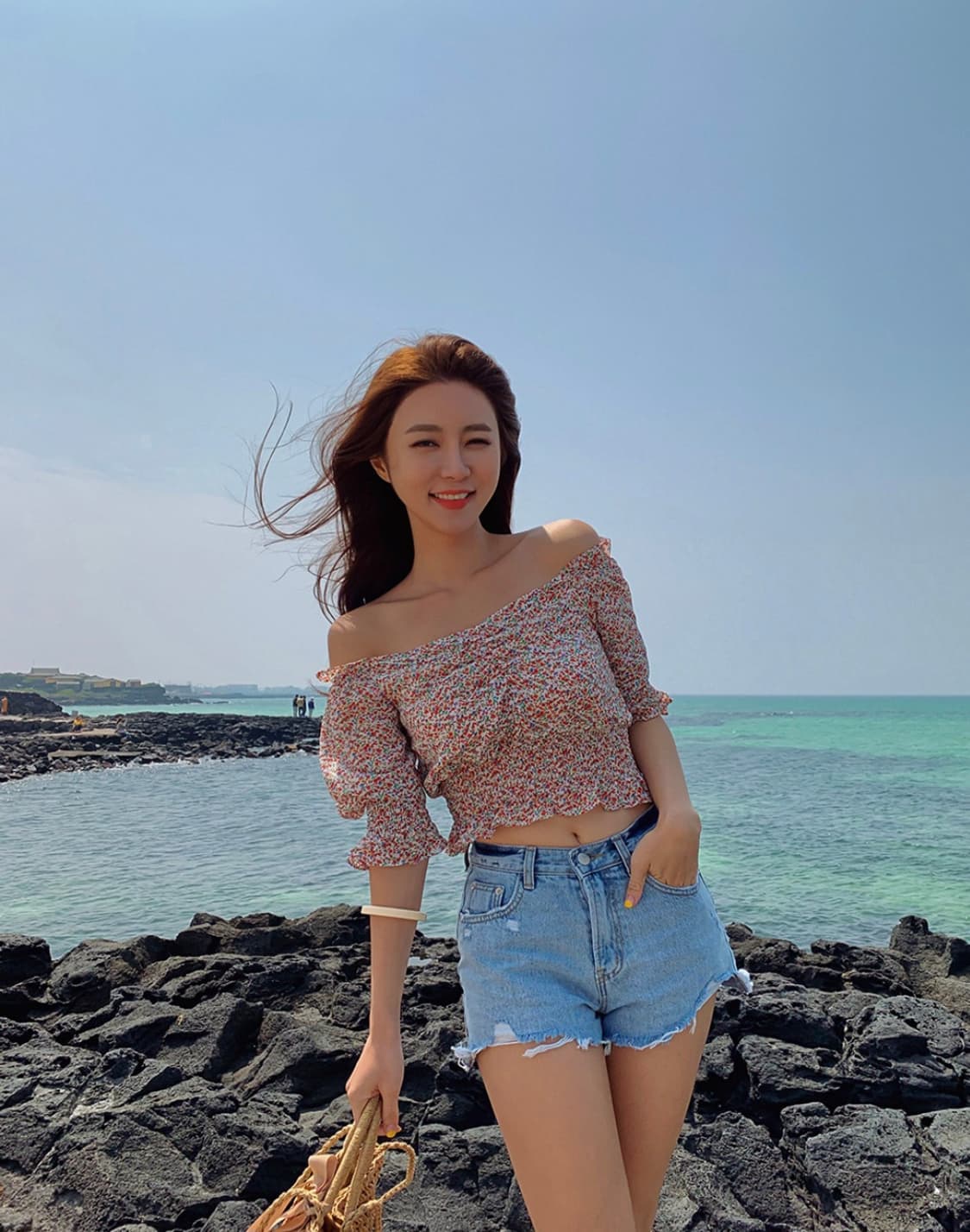 플라워 오프숄더 블라우스 상품이미지6