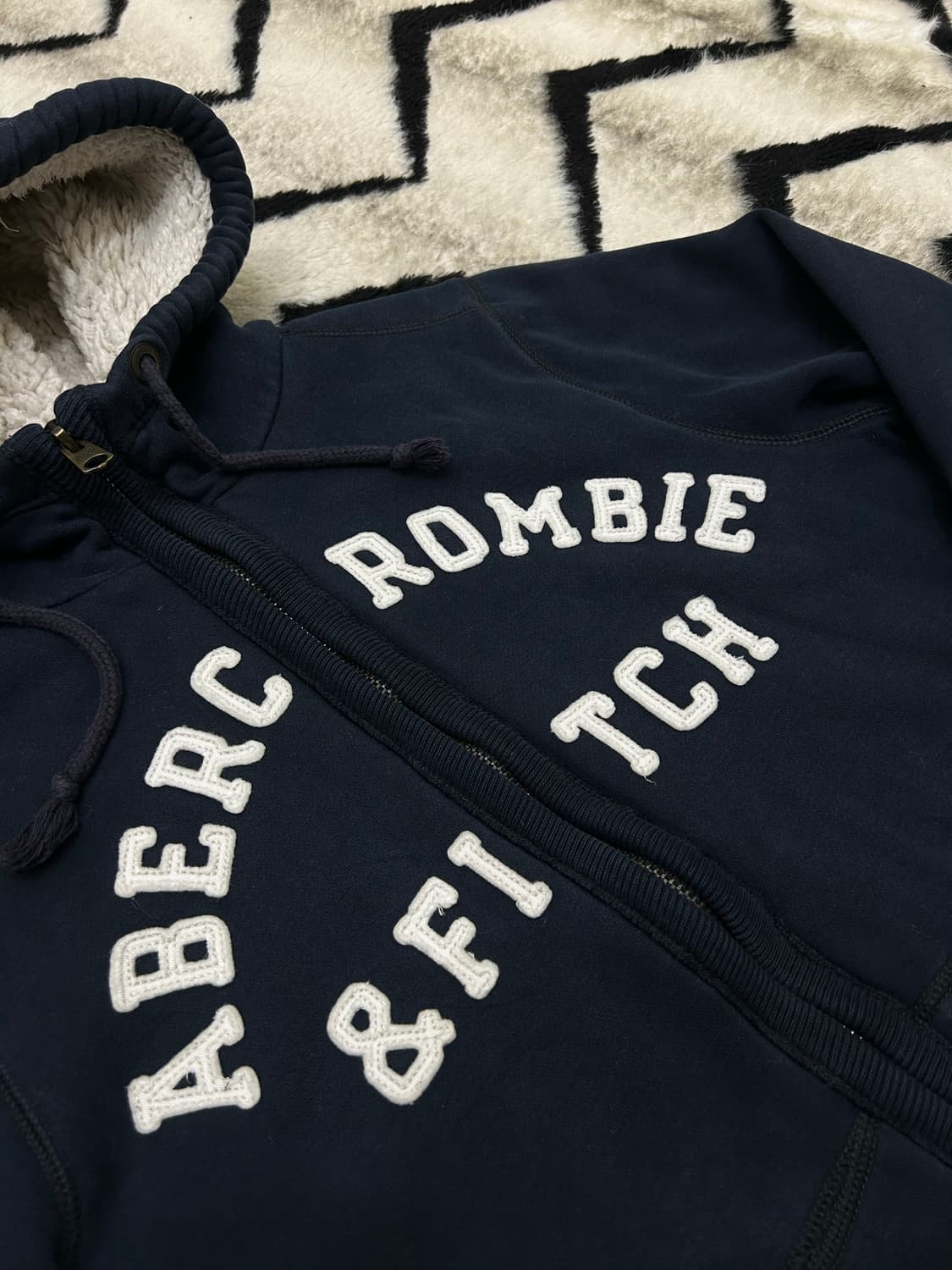 [XL]아베크롬비 스펠아웃 쉐르파 후드집업/네이비 상품이미지1