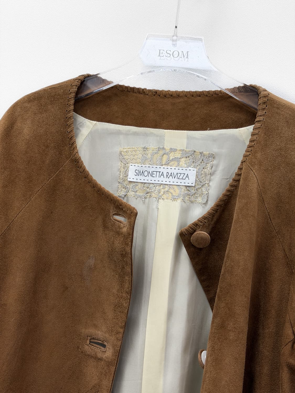 시모네타 라비짜 스웨이드 러플 코트 상품이미지5