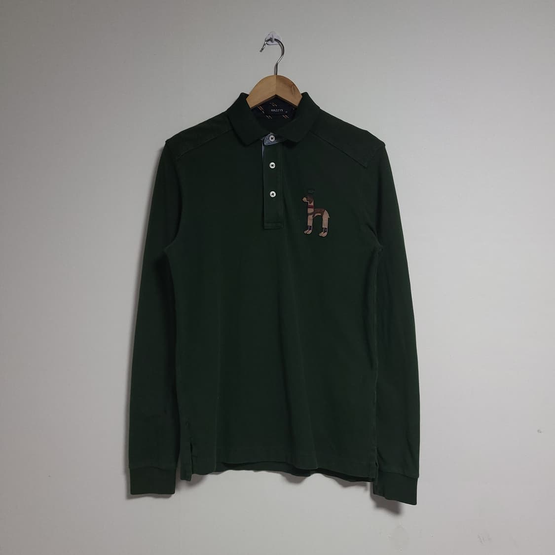 (95) HAZZYS 헤지스 그린색 긴팔 폴로 카라 티셔츠 상품이미지1