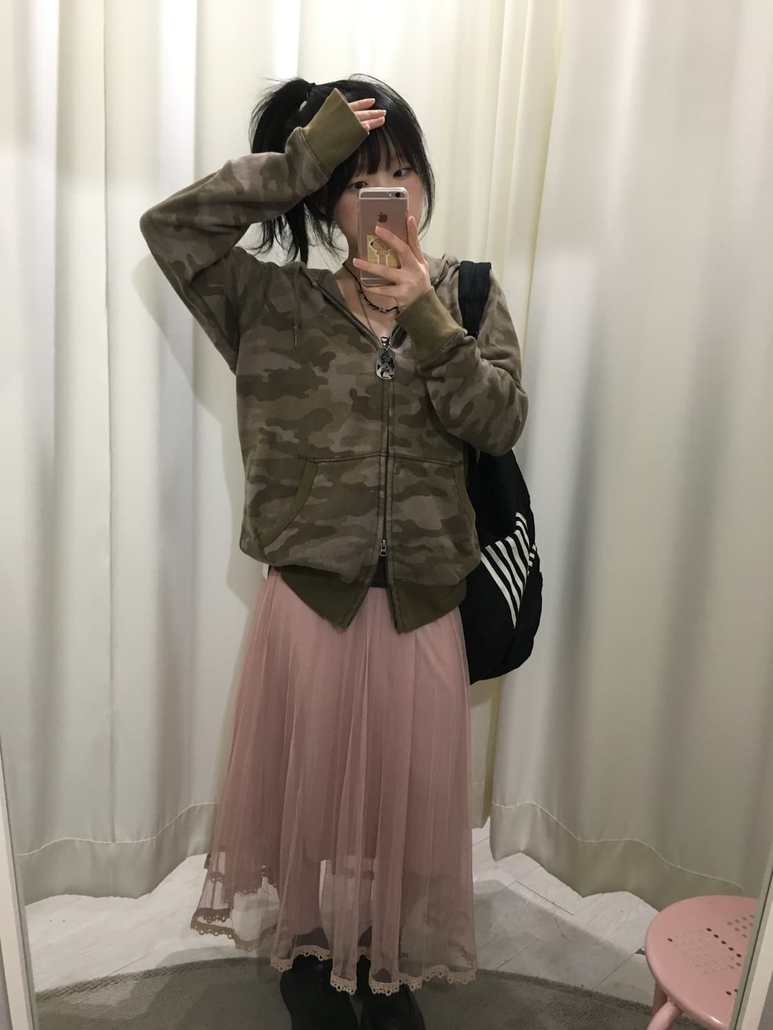 pink lace sheer tulle skirt 상품이미지2