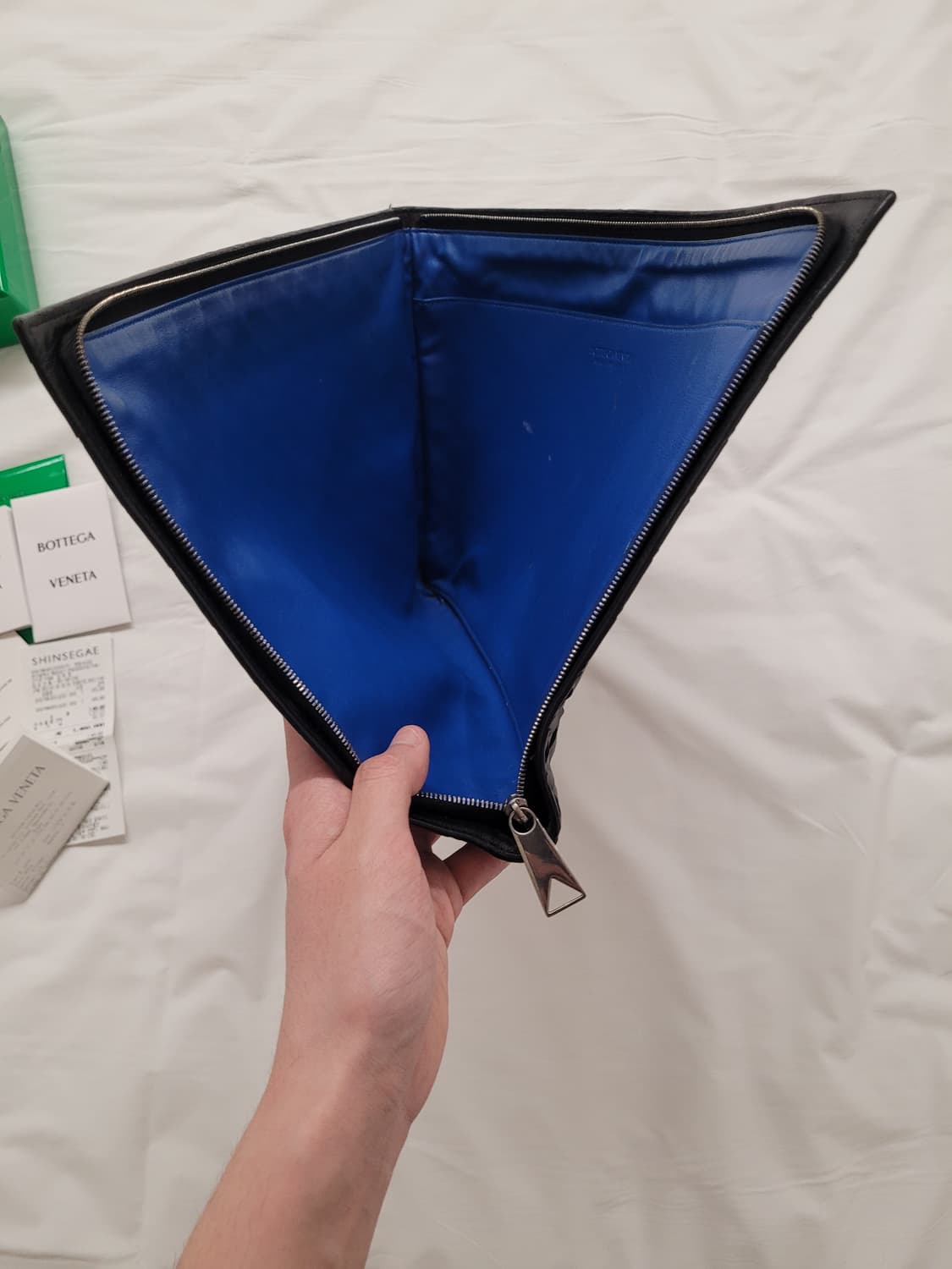 보테가베네타 인트레치아토 하프 지퍼 투톤 클러치 상품이미지10