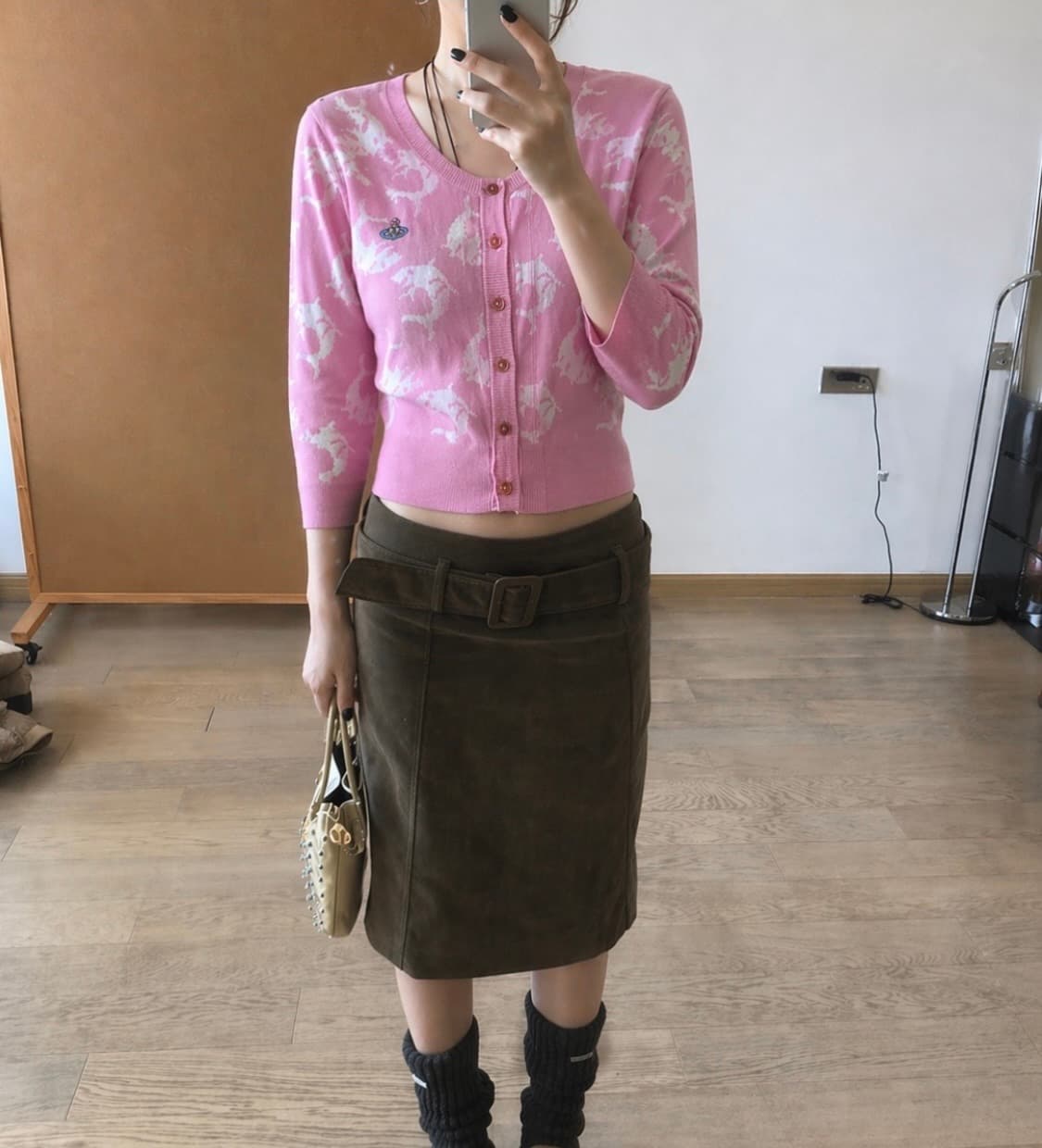 비비엔 웨스트우드 7부 소매 핑크 카디건 상품이미지1