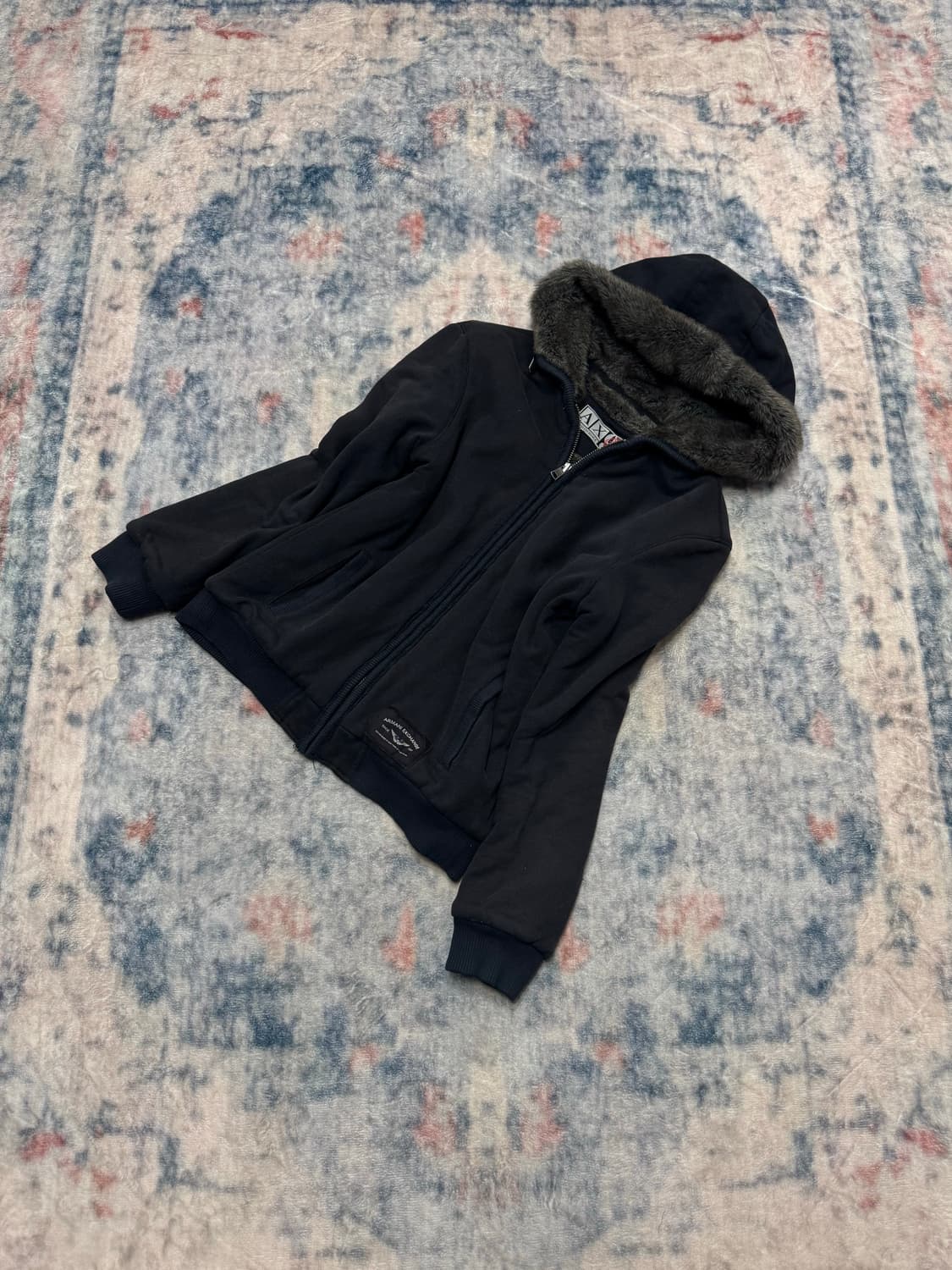 Armani 00s y2k fur hoodie 상품이미지1
