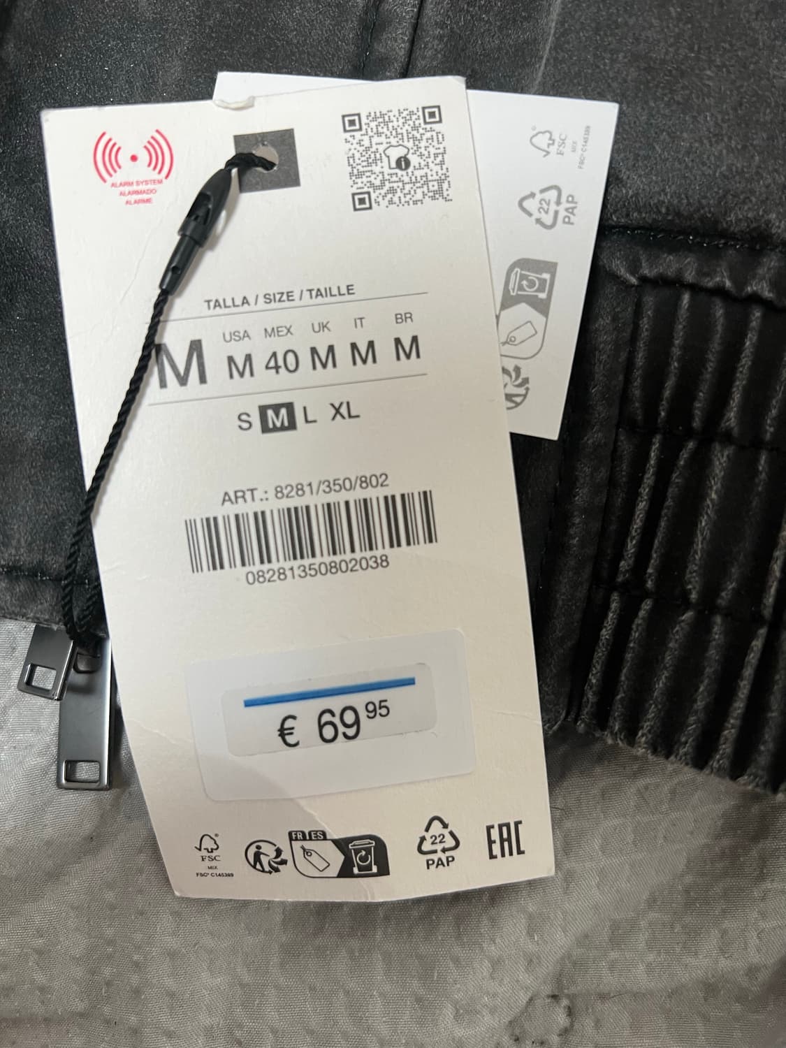 자라 왁스드 가공 워시드 자켓 GREY M사이즈 새제품 상품이미지7