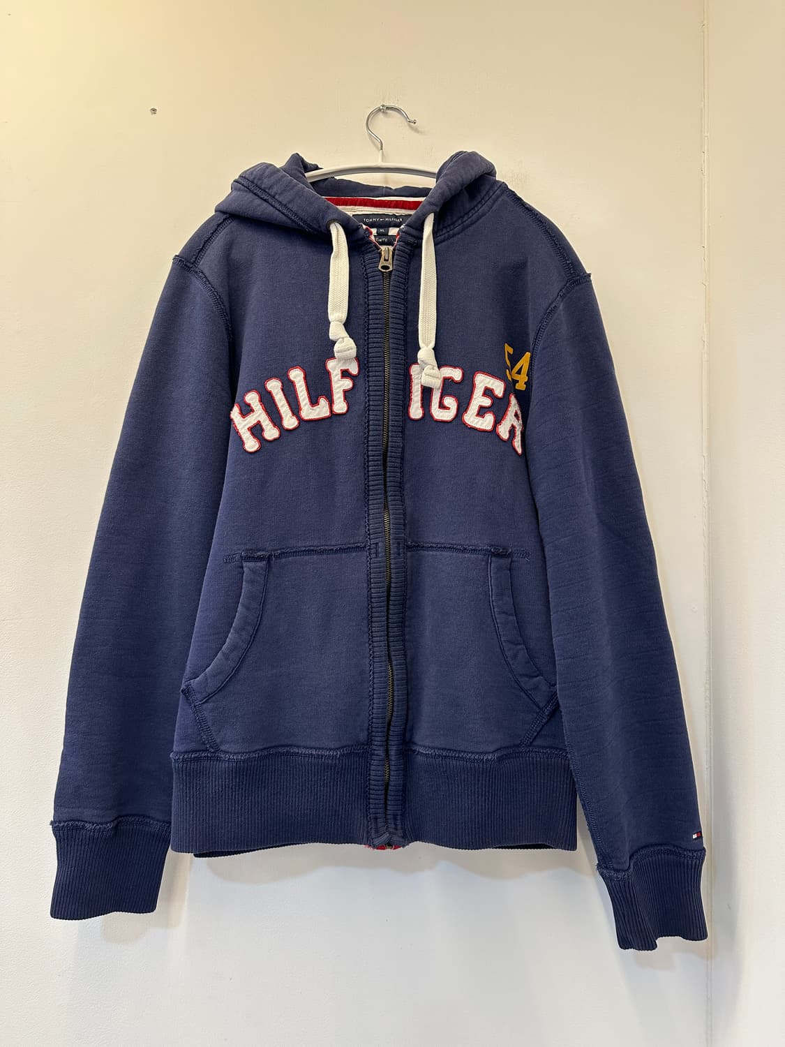 XL) 타미 힐피거 네이비 기모 후드 집업 상품이미지1