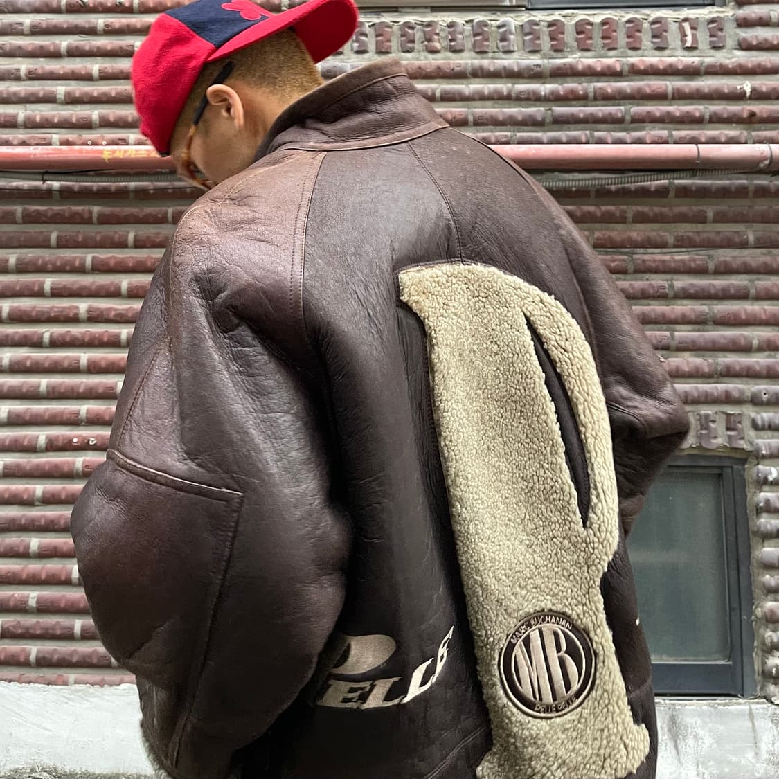 90s 펠레펠레 레더 무스탕 상품이미지1