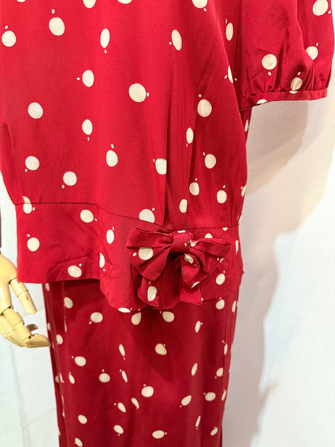 일본빈티지 레드 도트 땡떙이 셋업 투피스 3751 상품이미지3