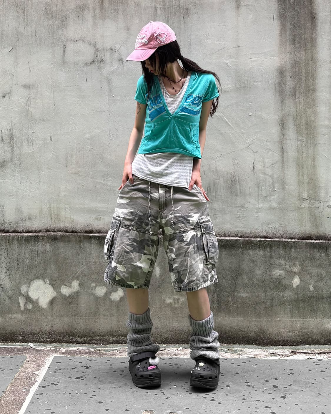 Y2K grey stripe sleeveless 상품이미지5