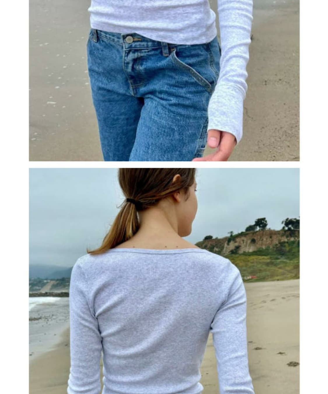 브랜디 멜빌 젤리 롱슬리브 탑 라이트 헤더 그레이 상품이미지2