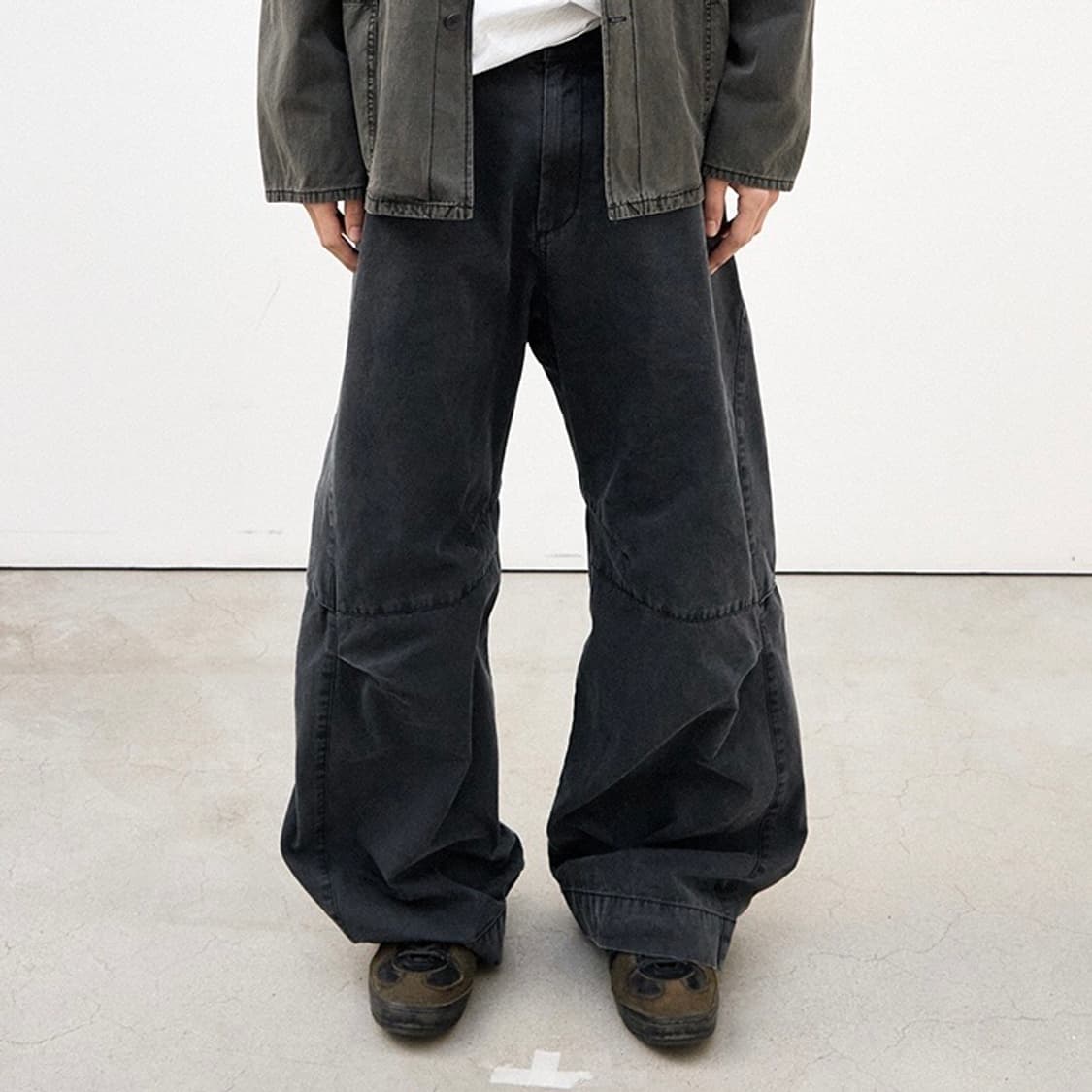 해칭룸 와이드 벤티드 팬츠 차콜 상품이미지2