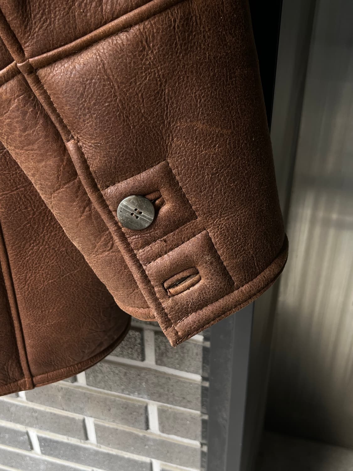 90s cowskin 소가죽 시어링자켓 상품이미지6