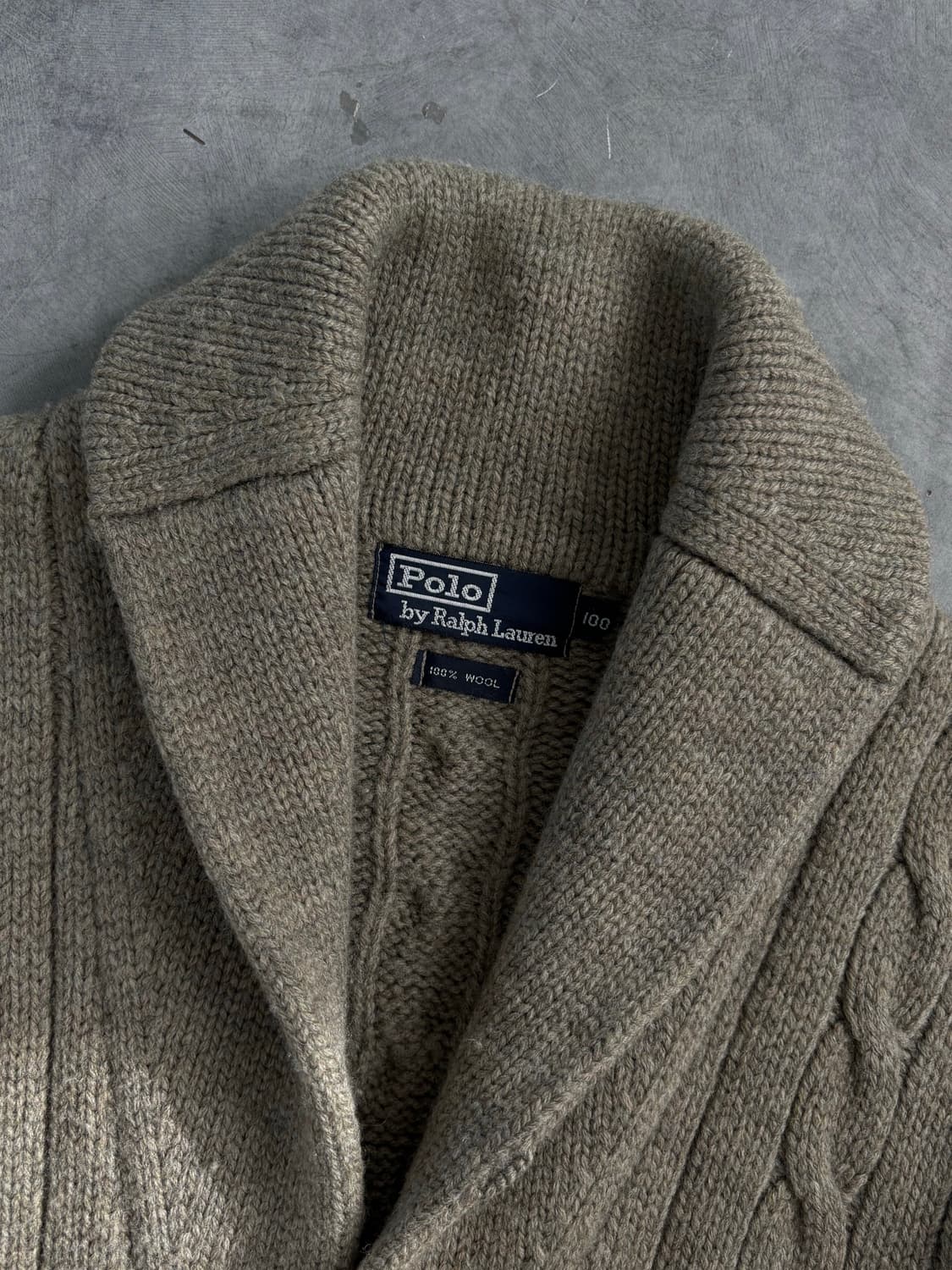 폴로랄프로렌 00‘s 헤비 울 케이블 숄카라 가디건 상품이미지2