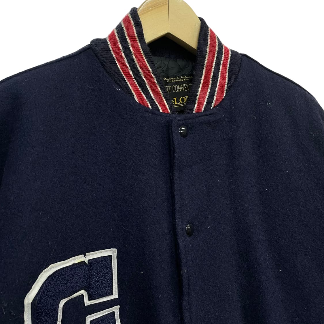 Delong vintage 울 가죽 바시티 자켓 상품이미지2