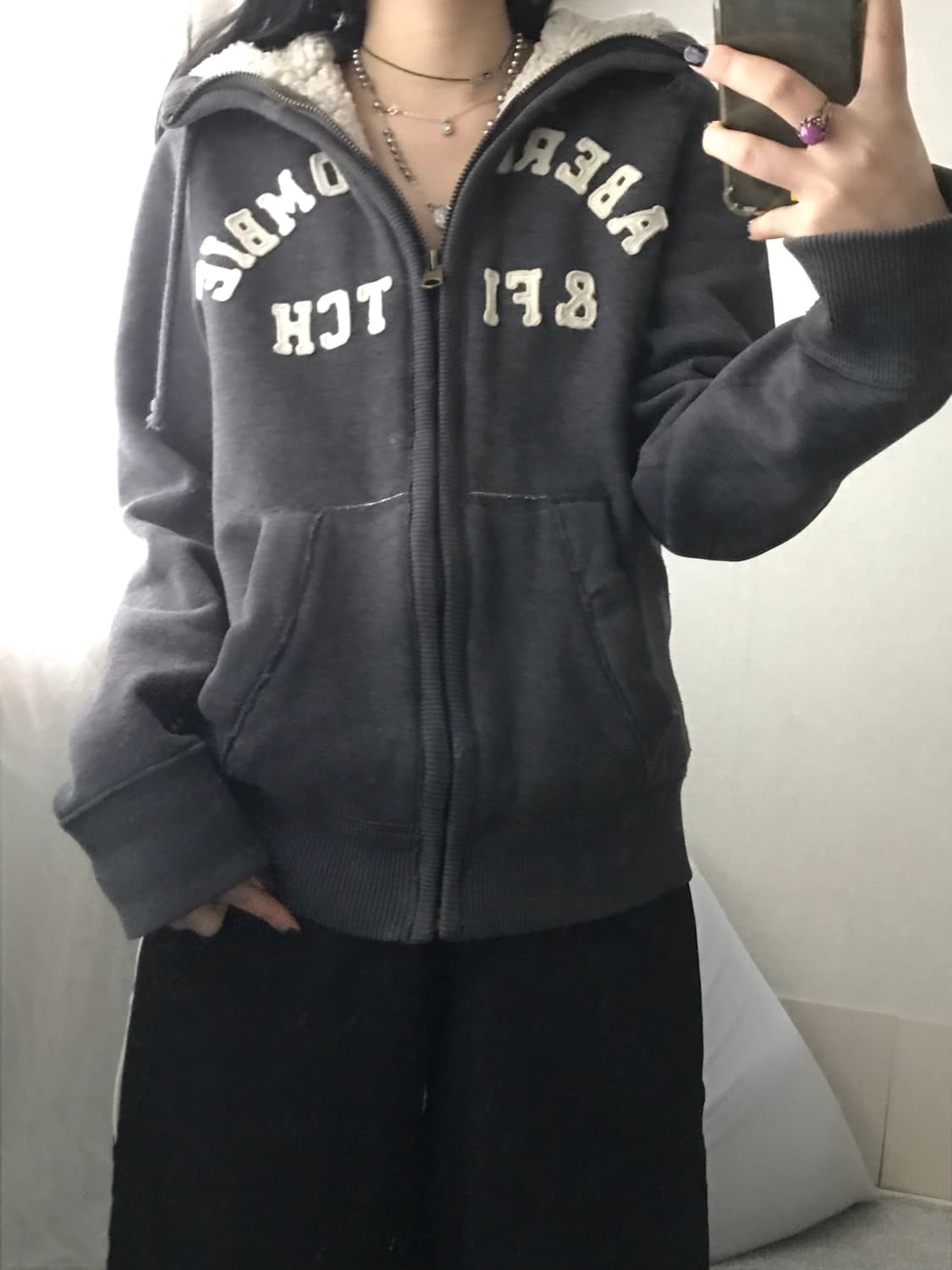 아베크롬비 그레이 퍼후드집업 상품이미지4