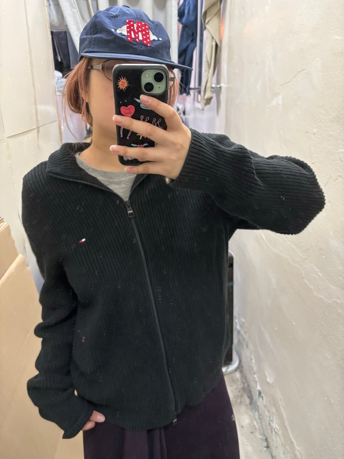 타미힐피거 와플 니트 집업 상품이미지2