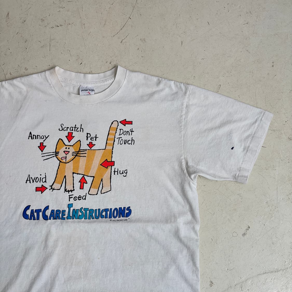 90s USA Cat Care Instructions 빈티지 반팔티 XL 상품이미지2