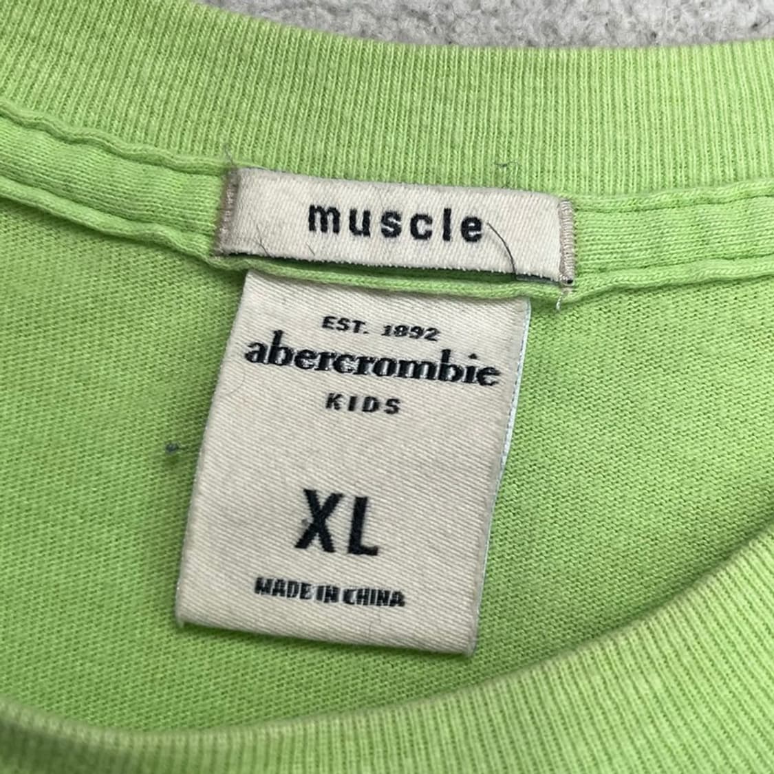 ABERCROMBIE & FITCH 키즈 로고 티셔츠 그린 XL 상품이미지3