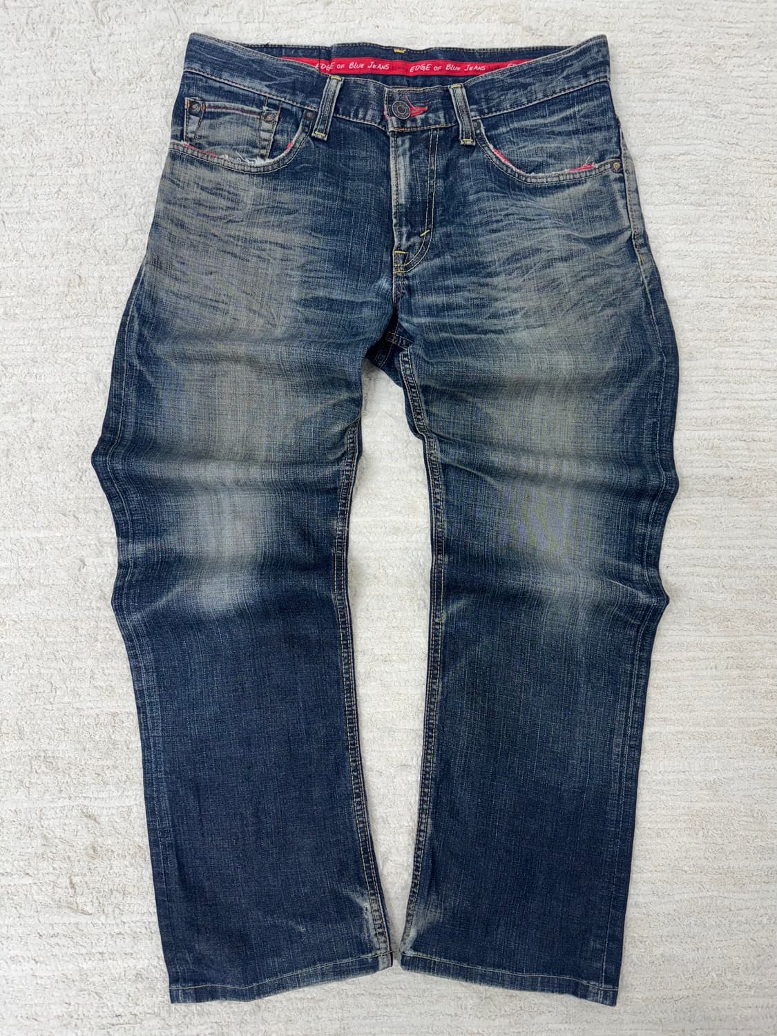 •EDWIN EG503 빈티지 워싱 데님 팬츠 (32×33) 상품이미지1