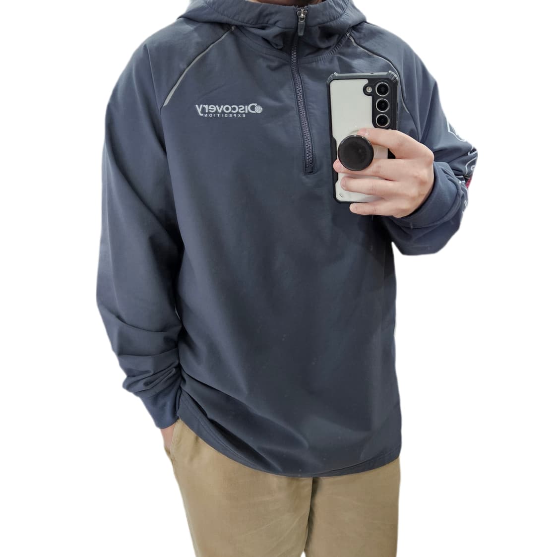 디스커버리 기모 우븐 후드 아노락 105 상품이미지1