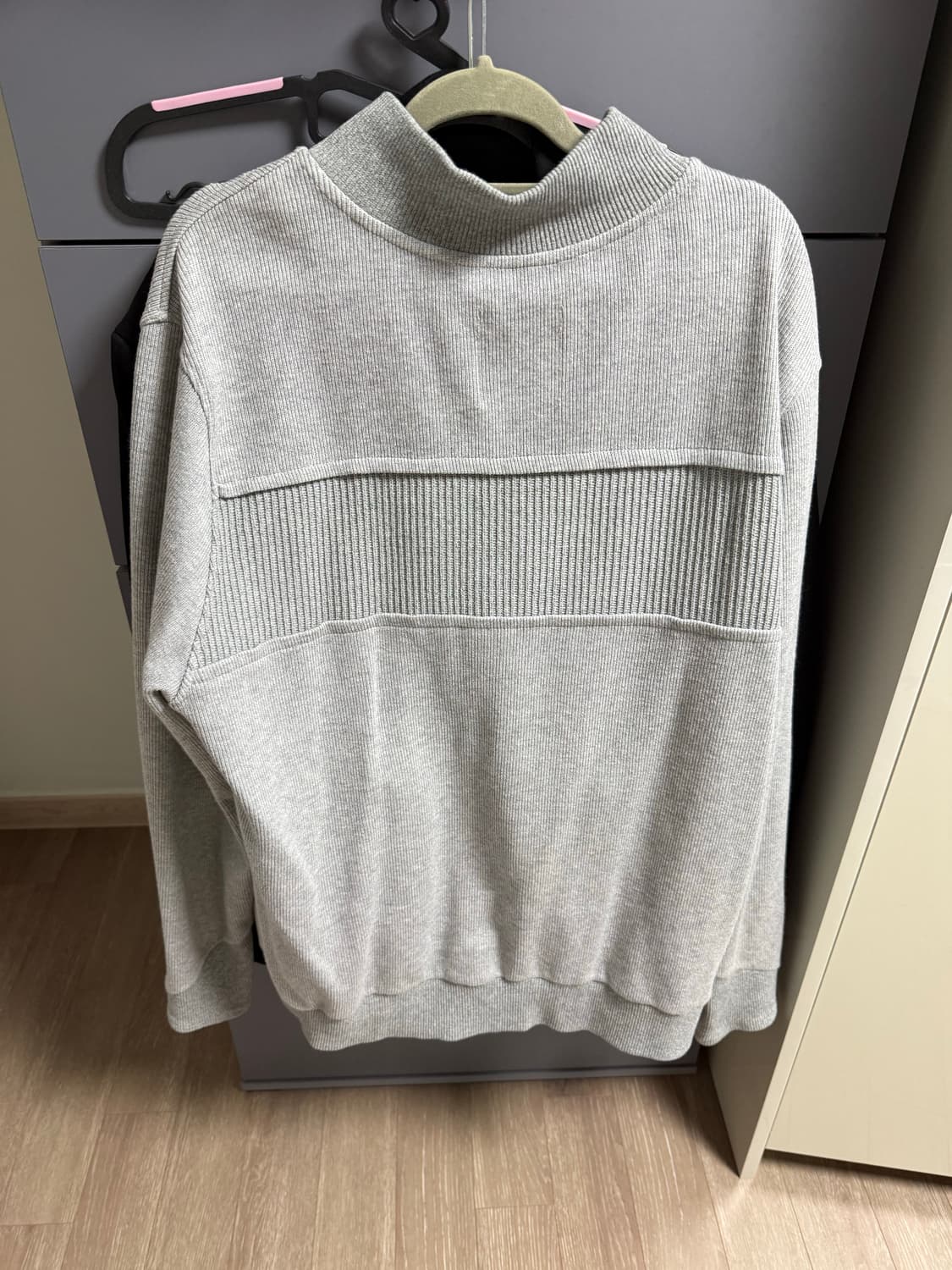 etce 이티씨이 패널 니트 집업 그레이 XL 상품이미지2