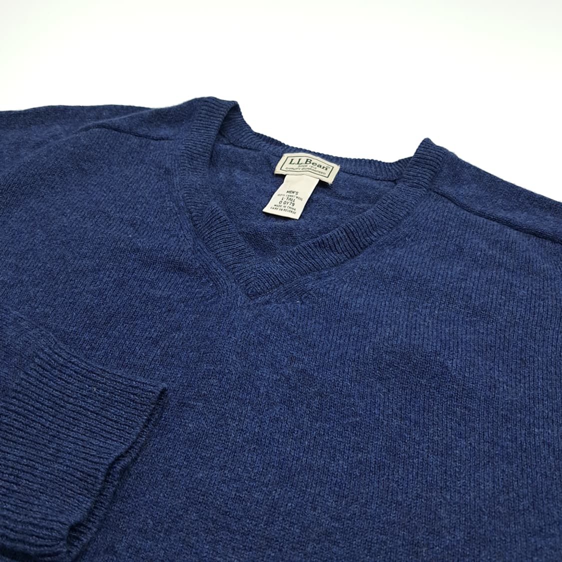 CN943 L 엘엘빈 아쿠아블루 램스울 V넥 긴팔 니트 스웨터 상품이미지5