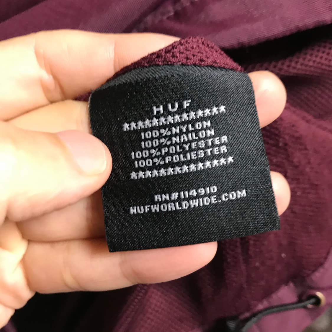 허프 빅로고 버건디 아노락 자켓 상품이미지5
