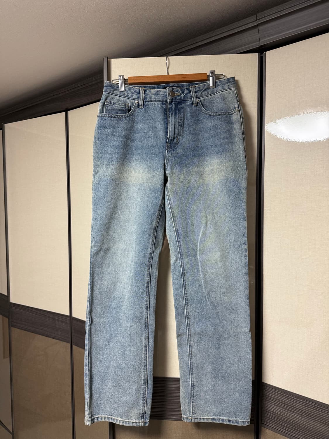 토피 와이드 데님 팬츠 오일인디고 M 상품이미지1