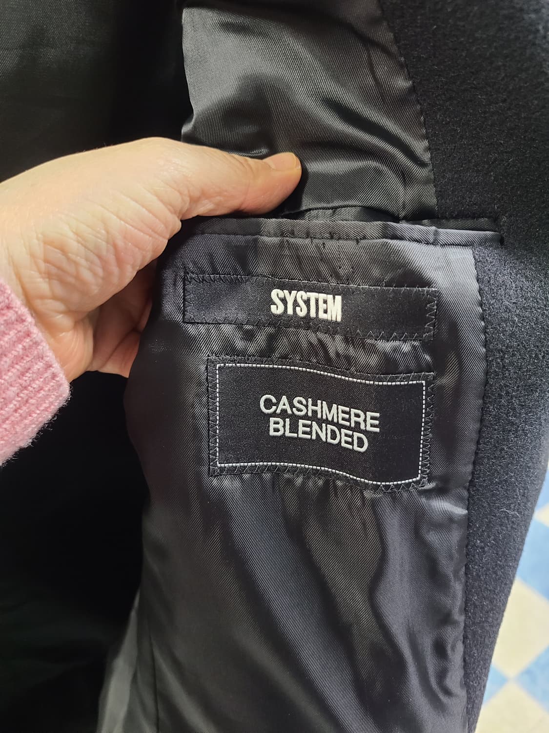 시스템옴므 울캐시미어 블랙코트 105 상품이미지4
