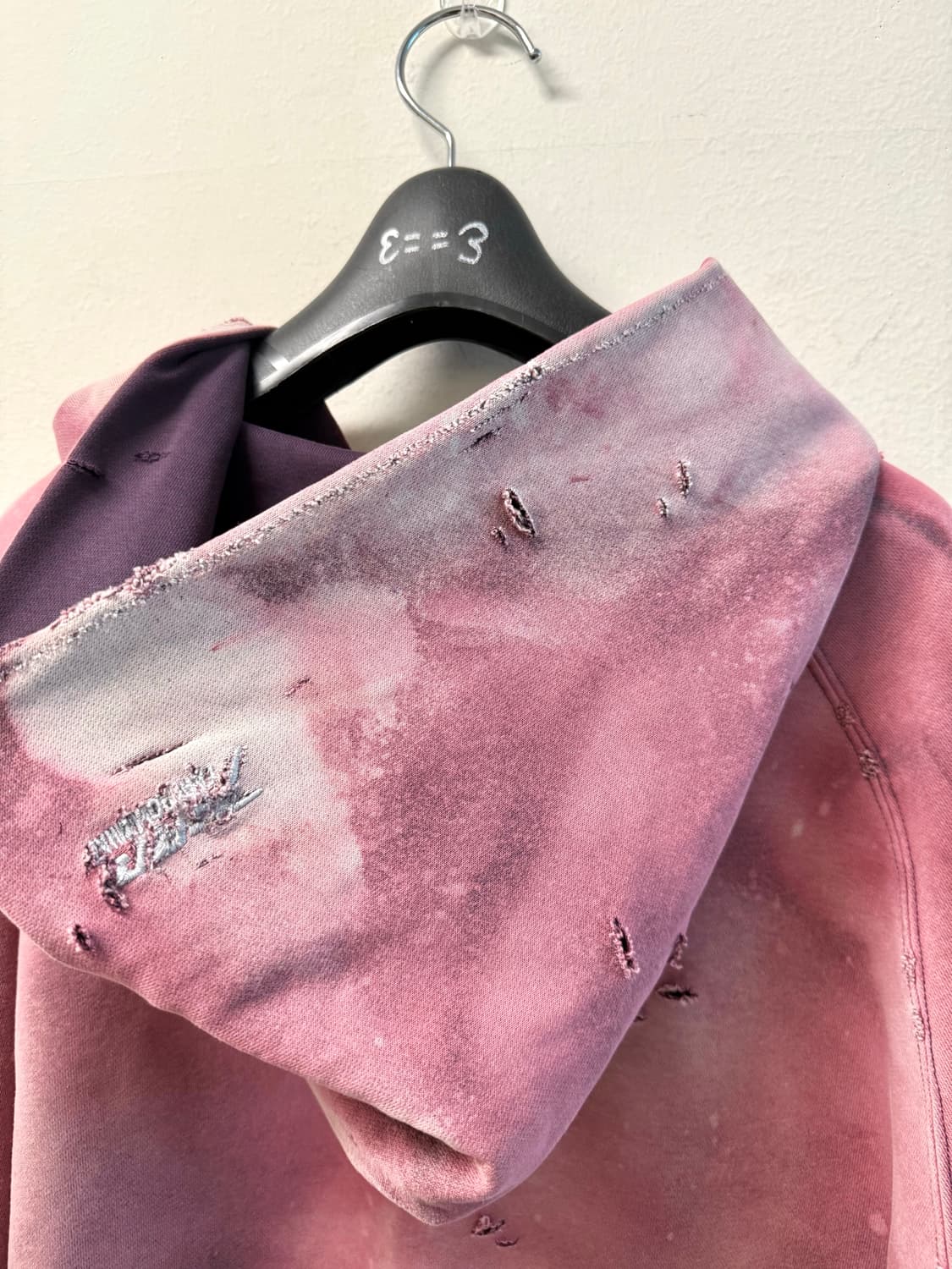 (색감 탑)Distressed faded custom hoodie zip 상품이미지7