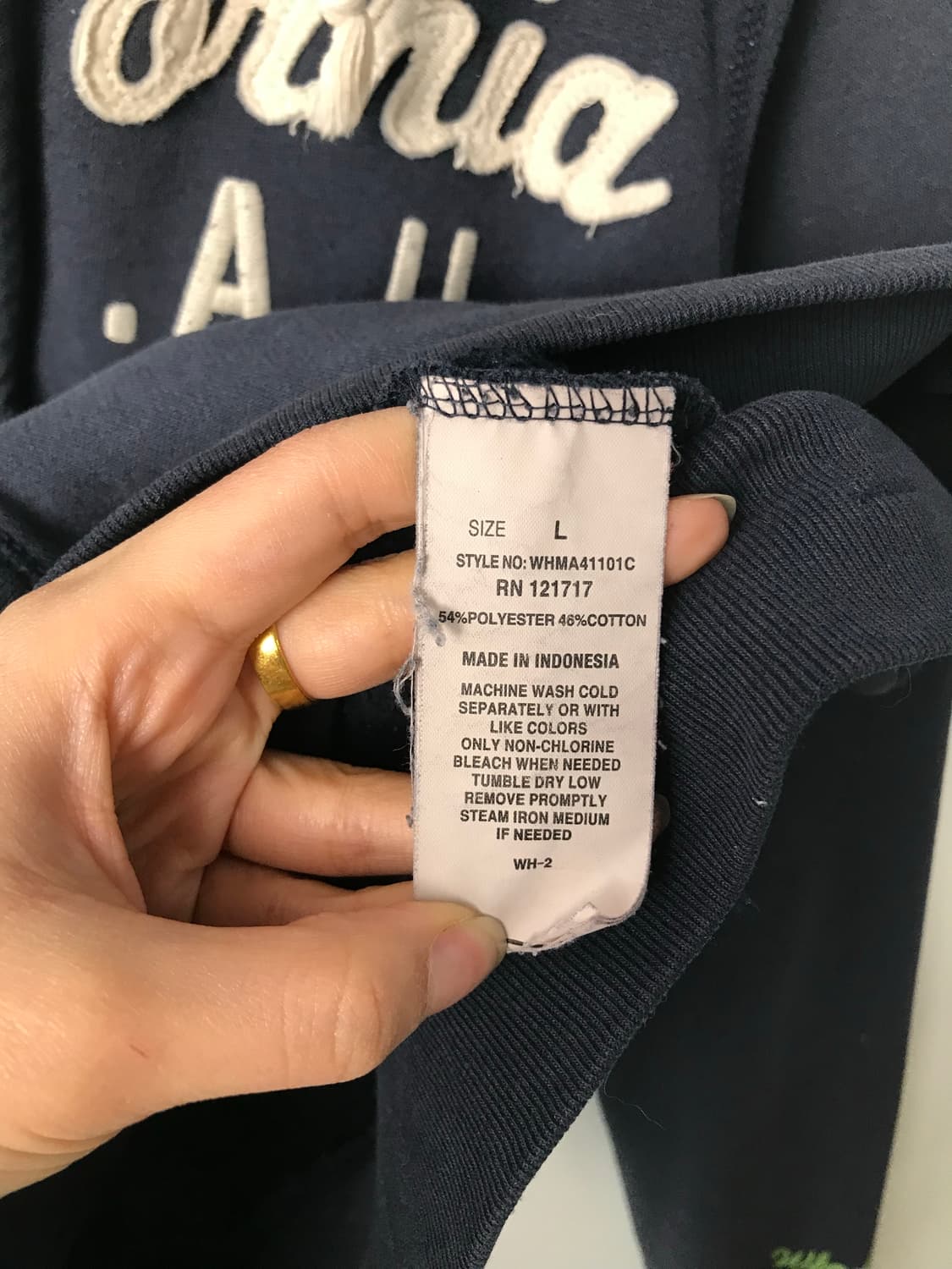 후아유 y2k 와투케 네이비 후드집업 상품이미지5