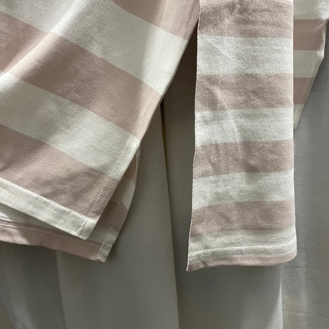 어텐션로우/ 오버핏 스트라이프 롱 슬리브 핑크/ 2 상품이미지4