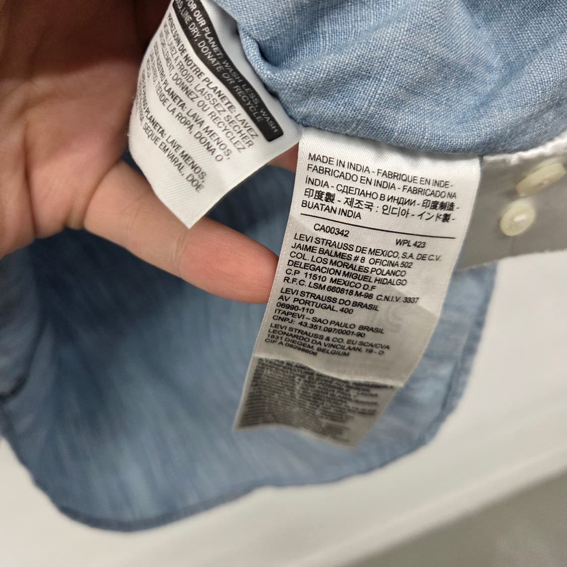 리바이스 데님 셔츠 긴팔 남방 남m 상품이미지5