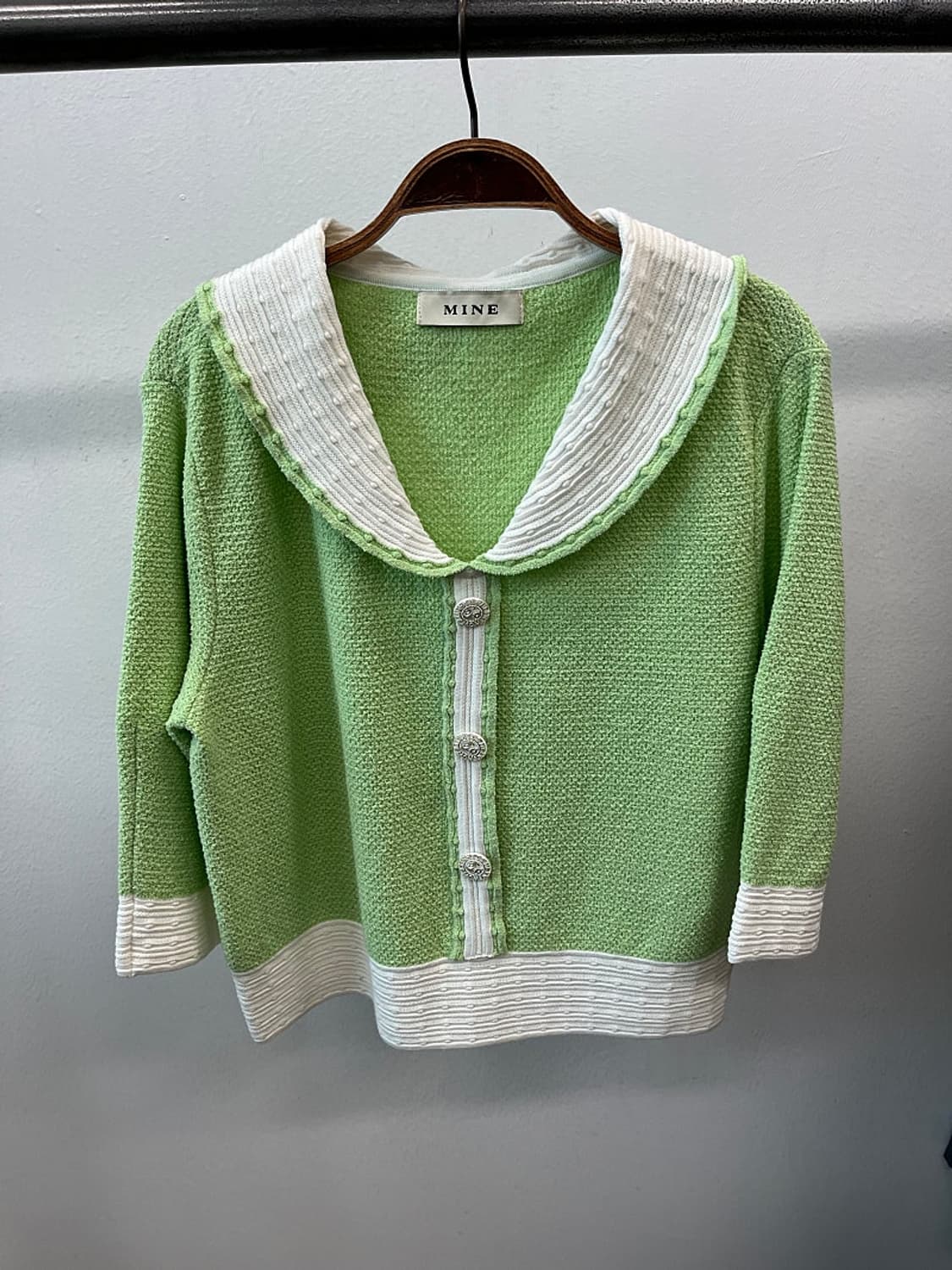 여) 마인 메론 크롭 니트가디건  상품이미지4