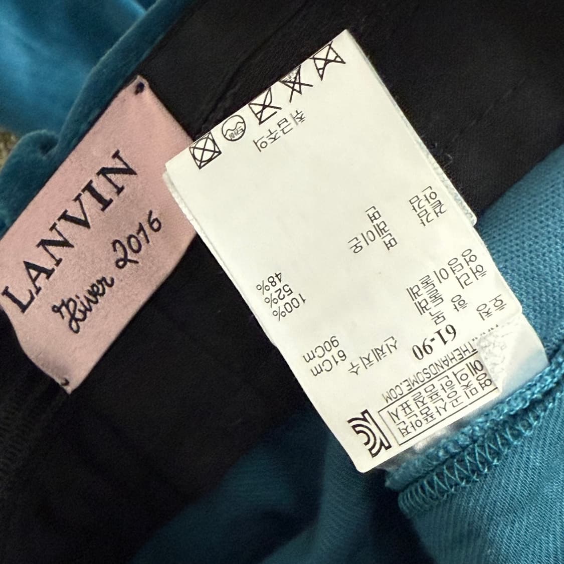 한섬 랑방 벨벳 블루 팬츠 (61-90) 상품이미지2