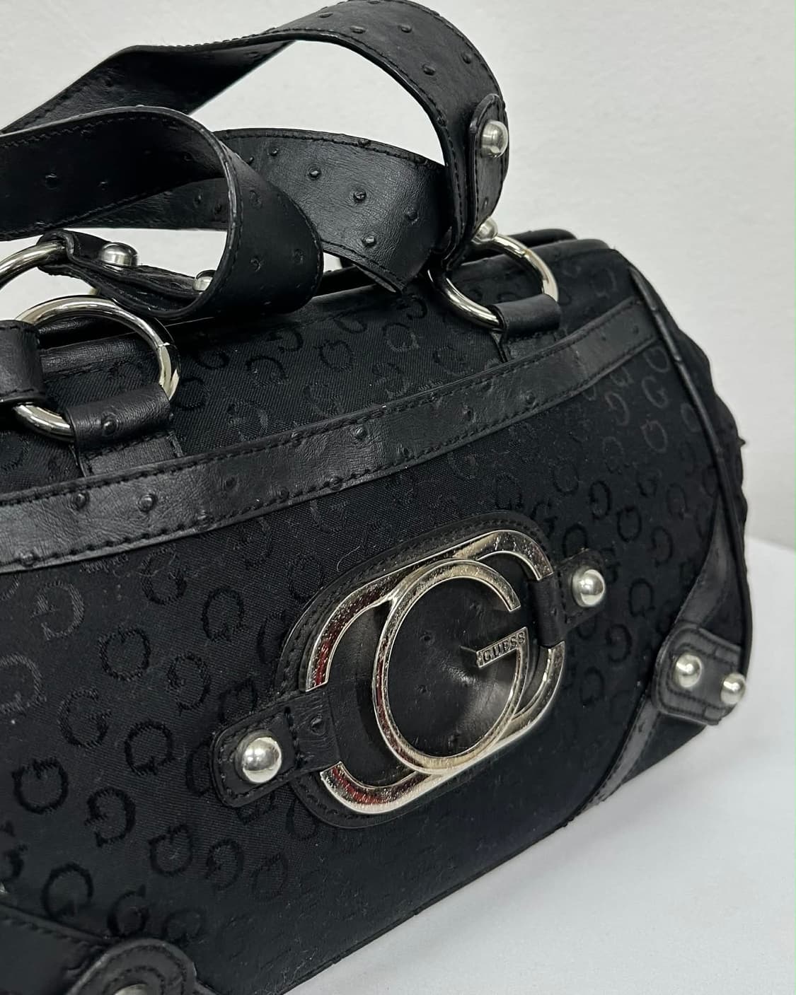 빈티지 게스 Y2K 빅로고 레오파드 보스톤 토트백 상품이미지9