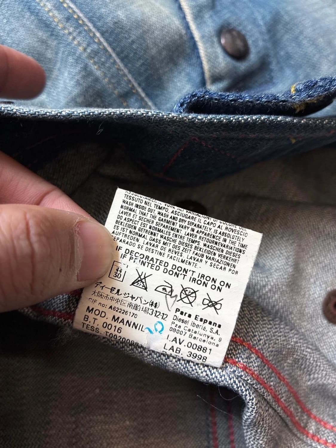 디젤 00's JAA 워시드 데님 자켓 PN8342 상품이미지10