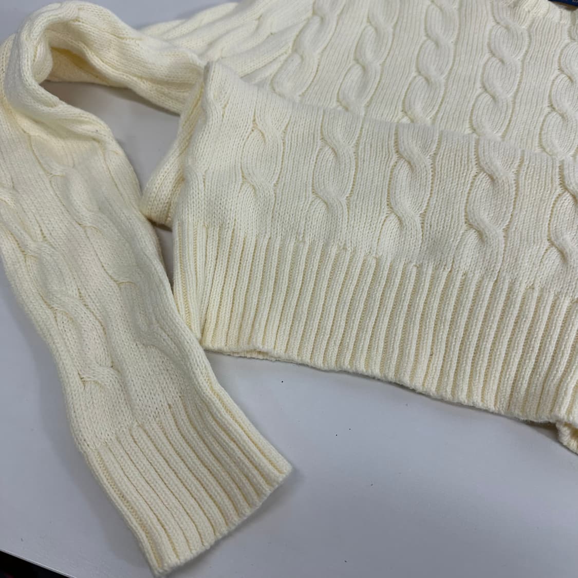 우먼XS-S 폴로 랄프로렌 크림 꽈배기니트 상품이미지2