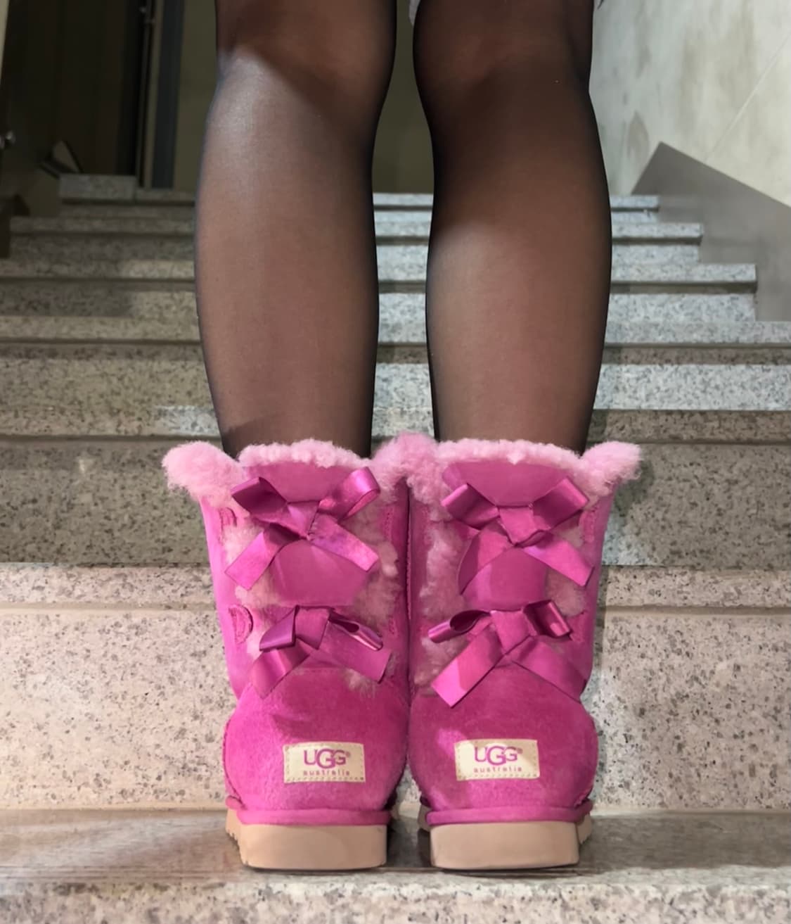 어그 백리본 부츠 Ugg 230 235  라즈베리 핑크 갸루 y2k 상품이미지10