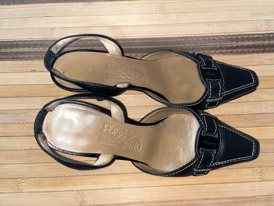 페라가모 스티치 블랙 슬링백 상품이미지6