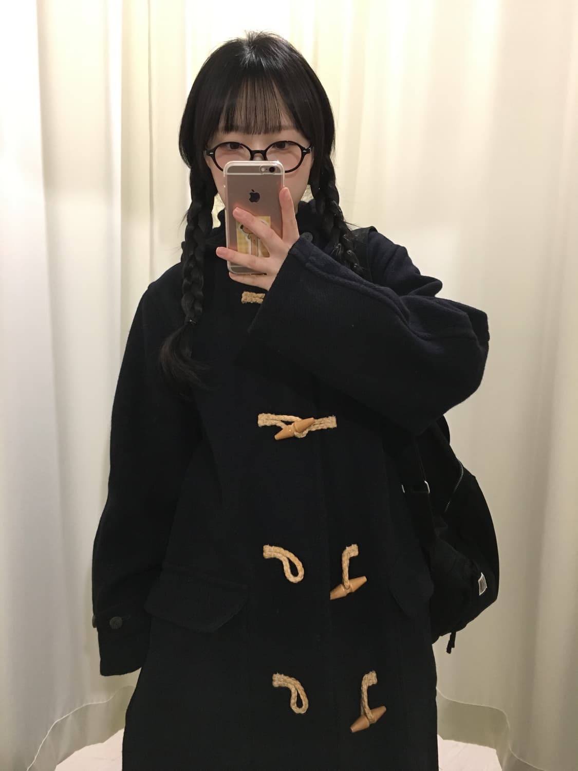 다크 네이비 후드 더플 코트 상품이미지5