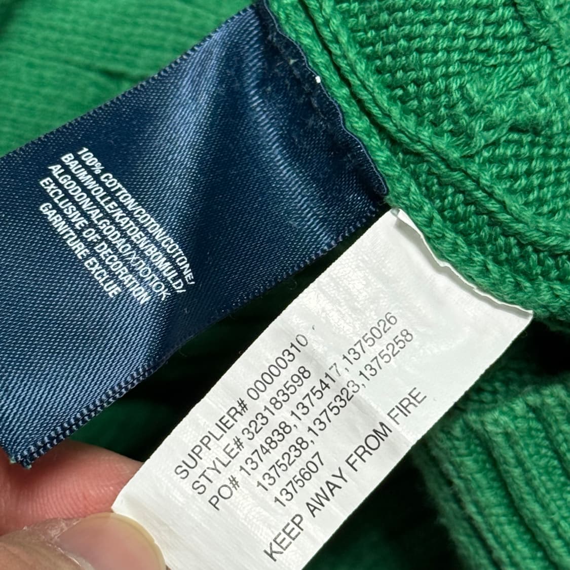 XL 폴로랄프로렌 그린 케이블 니트 상품이미지5