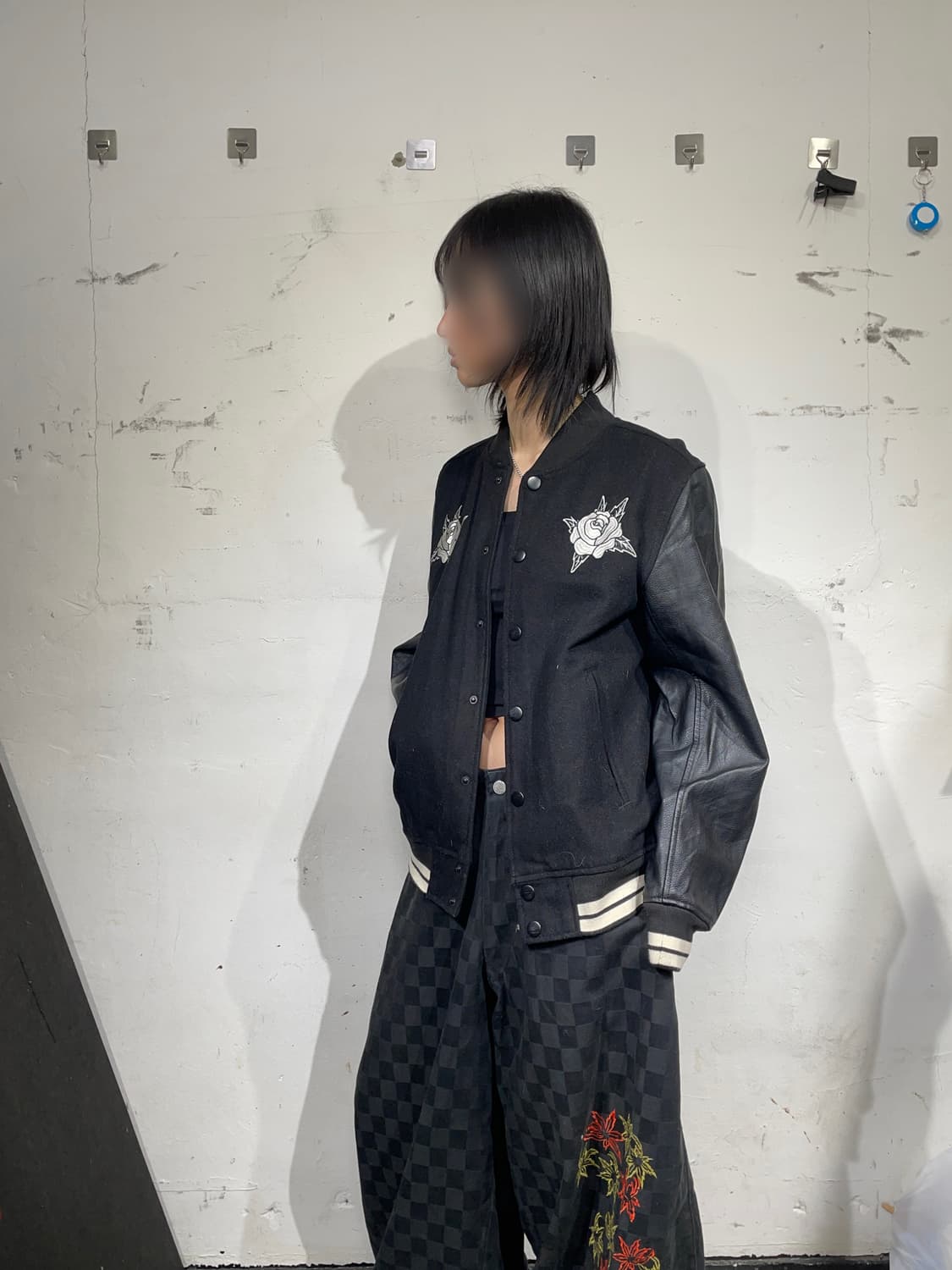 팍선 스컬 스네이크 자수 바시티 레더 자켓 가죽잠바 M 상품이미지2