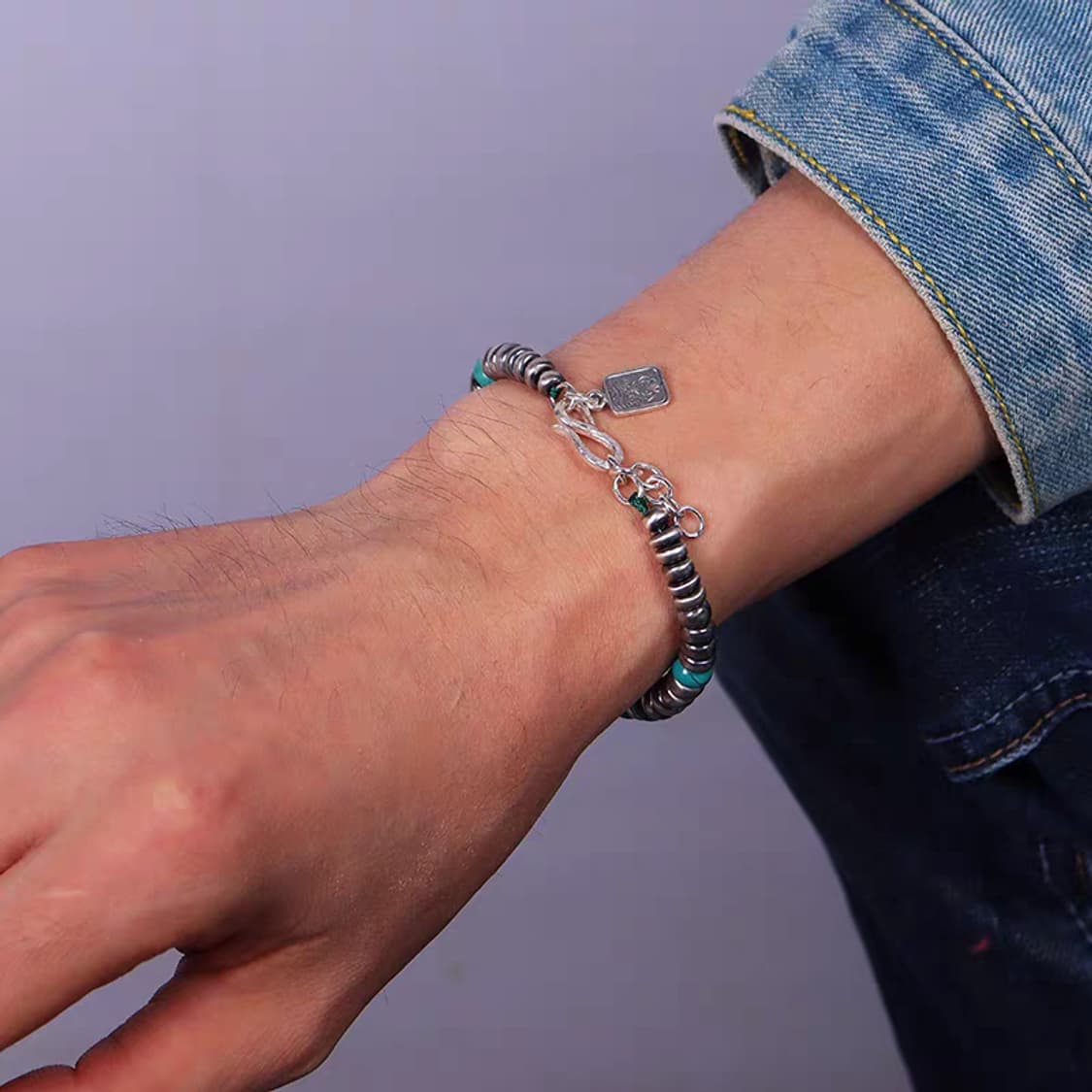 Oceanora 925 실버 터쿼이즈 웰스 팔찌 상품이미지5