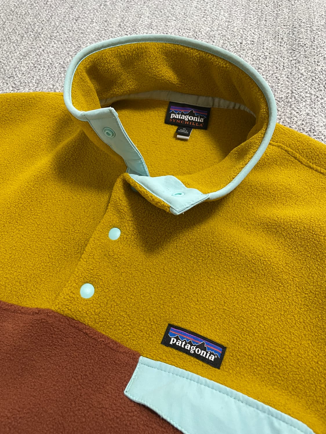 [XL] 파타고니아 신칠라 플리스 머스타드 투톤 브라운 아노락 풀오버 상품이미지2