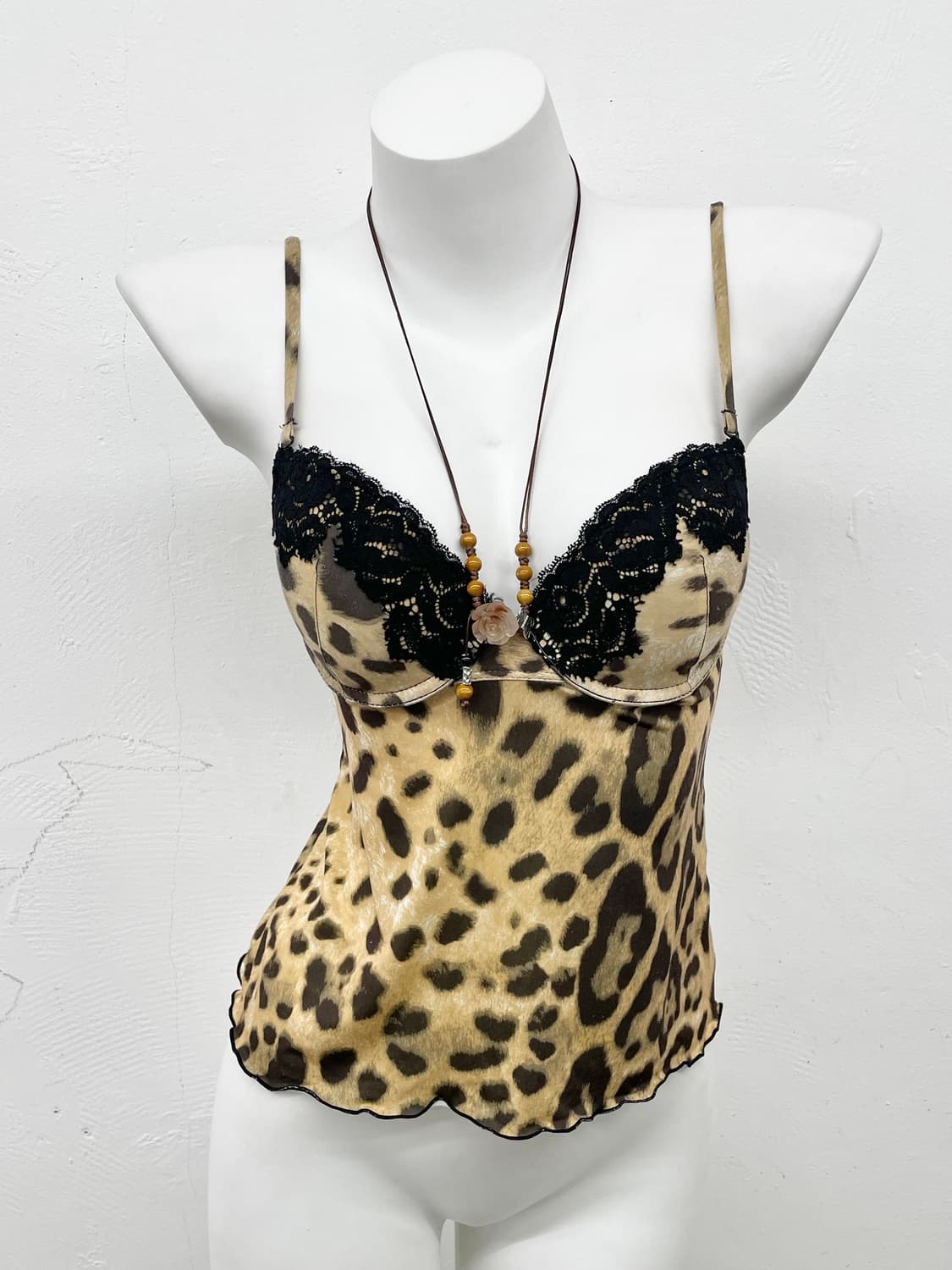 갸루 레오파드 레이스 코르셋 상품이미지1